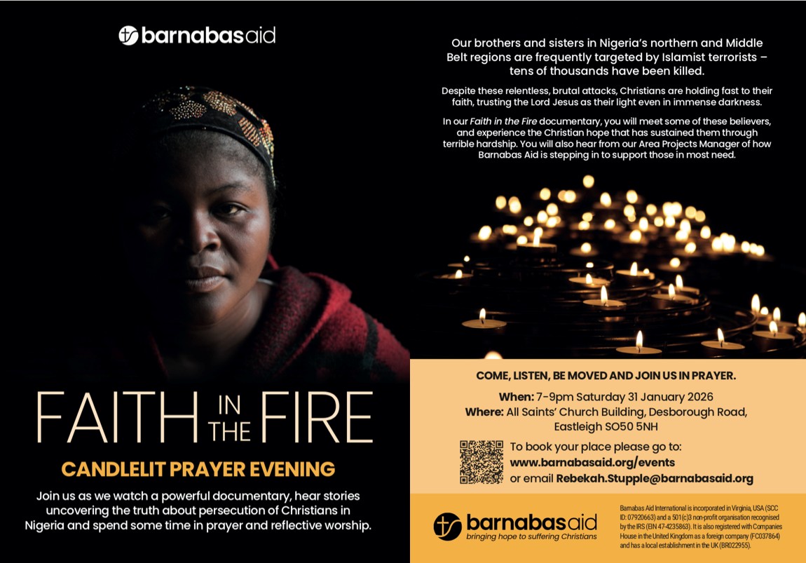 Barnabas Aid 'Faith in the Fire' Candlelit prayer evening