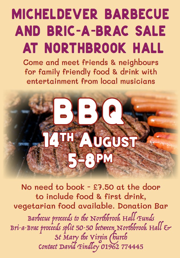 Northbrook Hall BBQ and Bric a Brac 14th August 2026