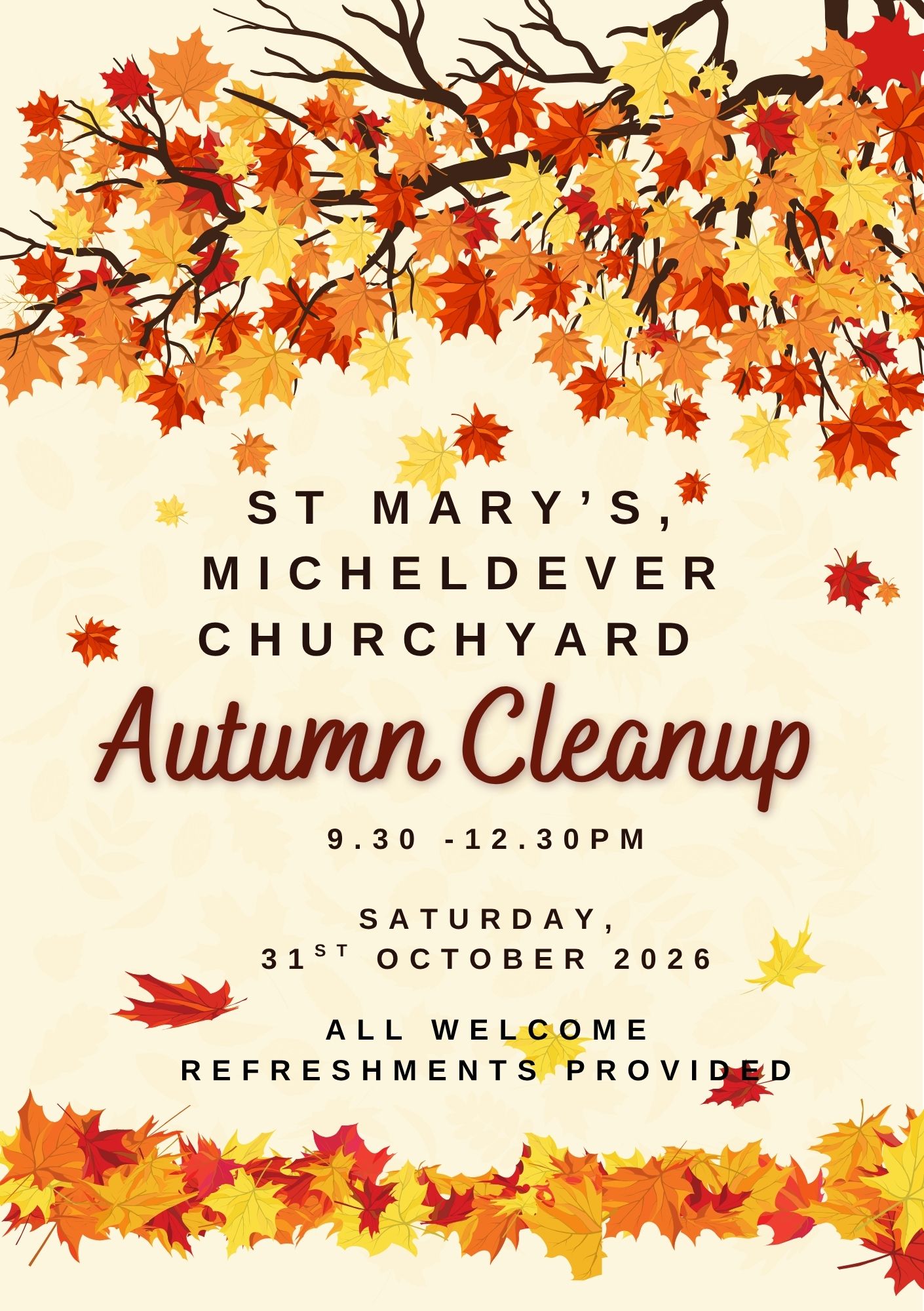 St Mary's Churchyard Autumn Cleanup 31st October 2026